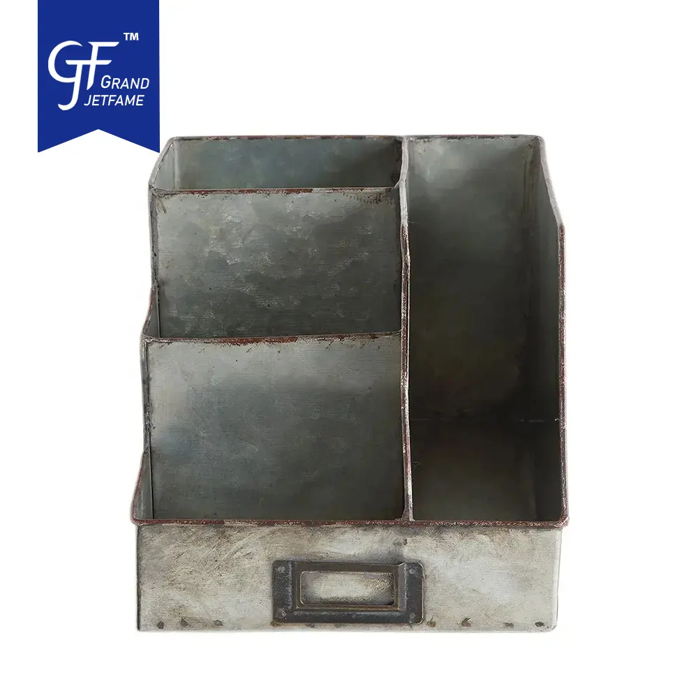 Wholesale Metal Desk Organizer Vintage Letter Holder Container