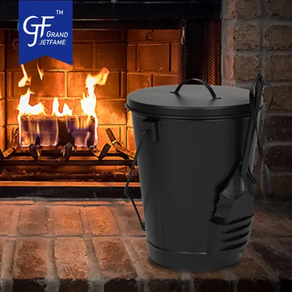 Wholesale Fireplace Tool Set Ash Bucket With Shovel Brush Cleaning4