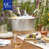 Wholesale Rope Wrapped Farmhouse Ice Metal Beverage Wine Bottle Bucket Tub3