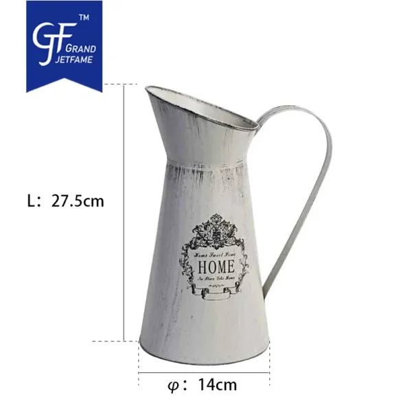Metal Vintage Jug Rustic Pitcher, Mini French Flower Vase1