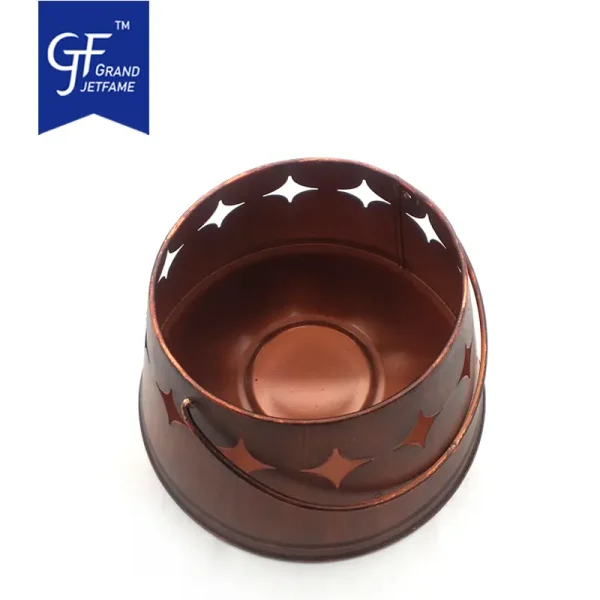 Wholesale Diamond Circular Iron Bucket Candle Bucket With Handle1