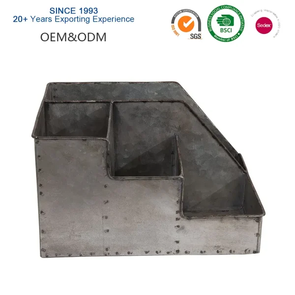 Wholesale Metal Desk Organizer Vintage Letter Holder Container3