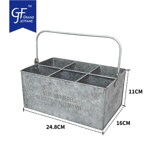 Galvanized Rectangle Bottle Holder Wholesale1