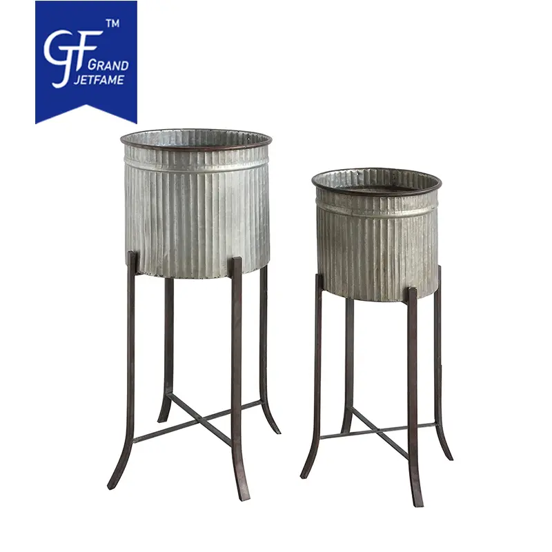 Wholesale Corrugated Metal Planters on Stands1