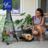 Fireplace Log Holder Wholesale Firewood Carrier Metal Wood Rack Holders4