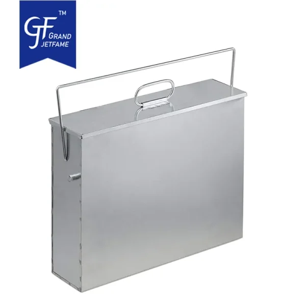Ash Container Ash Bucket Square Ash Box with Lid Fireplace Grill Oven Wholesale Accessories6