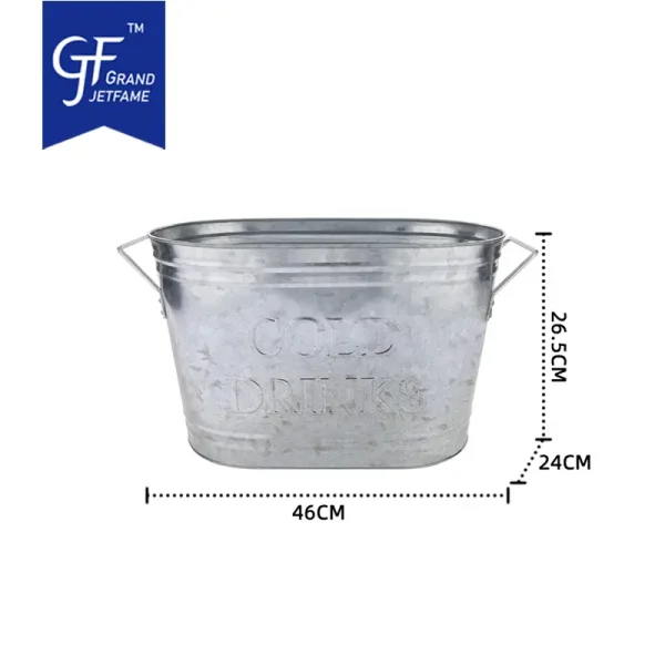 Galvanized Metal Drink Tub Wine Beer Chiller Beverage Tub 5.35 Gallons Wholesale1