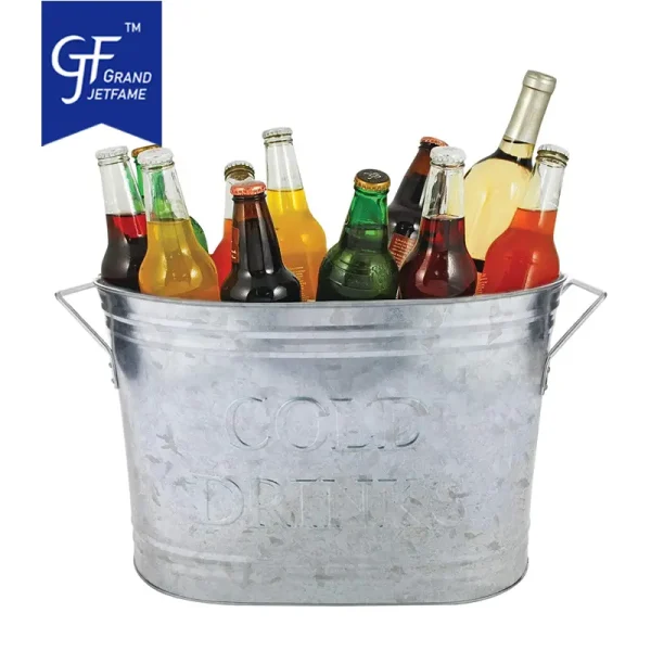Galvanized Metal Drink Tub Wine Beer Chiller Beverage Tub 5.35 Gallons Wholesale2