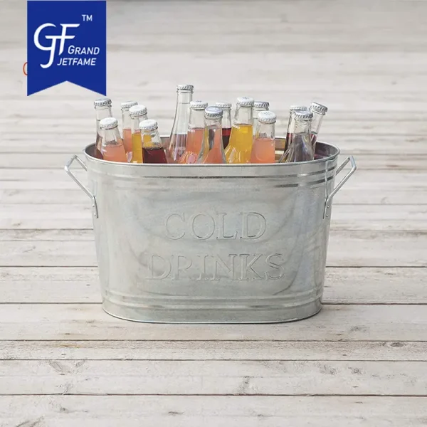 Galvanized Metal Drink Tub Wine Beer Chiller Beverage Tub 5.35 Gallons Wholesale3