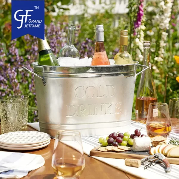 Galvanized Metal Drink Tub Wine Beer Chiller Beverage Tub 5.35 Gallons Wholesale5