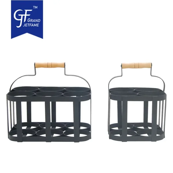 Metal 4/6-Bottle Wine Caddy Beer Bottle Carrier