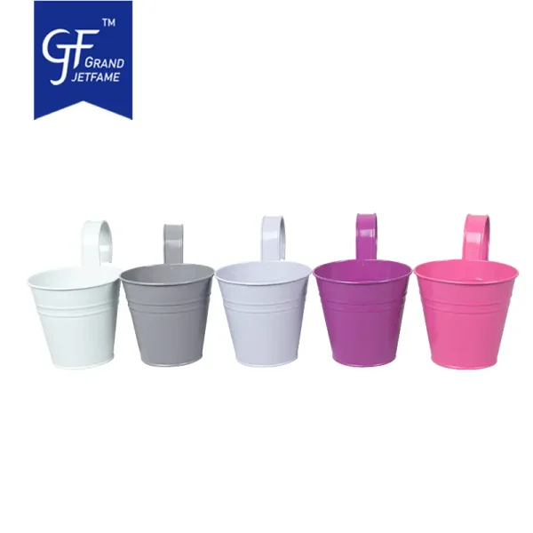 10 Pack Metal Hanging Flower Pots Balcony Planter Detachable Hook Wholesale2