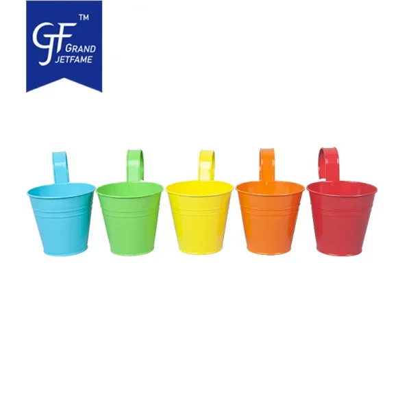 10 Pack Metal Hanging Flower Pots Balcony Planter Detachable Hook Wholesale4