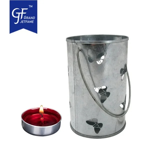 Laser Cutting Wholesale Metal Bucket With Handle For Candle Tea Light Holder1
