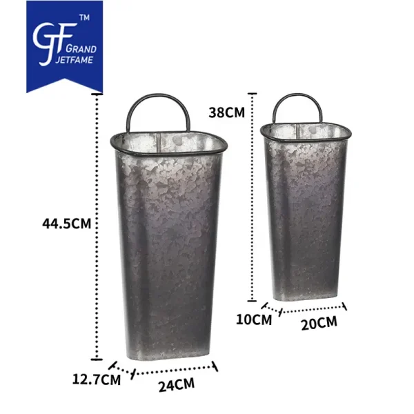 Galvanized Metal Wall Planter Vase Planters Decor for Succulents or Herbs Wholesale2