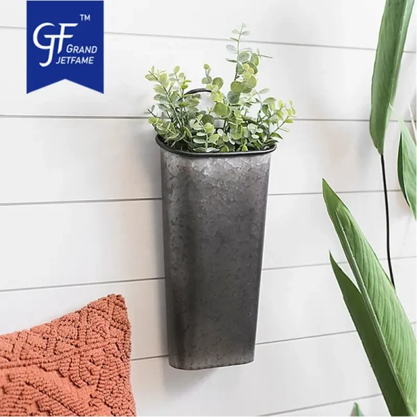 Galvanized Metal Wall Planter Vase Planters Decor for Succulents or Herbs Wholesale4