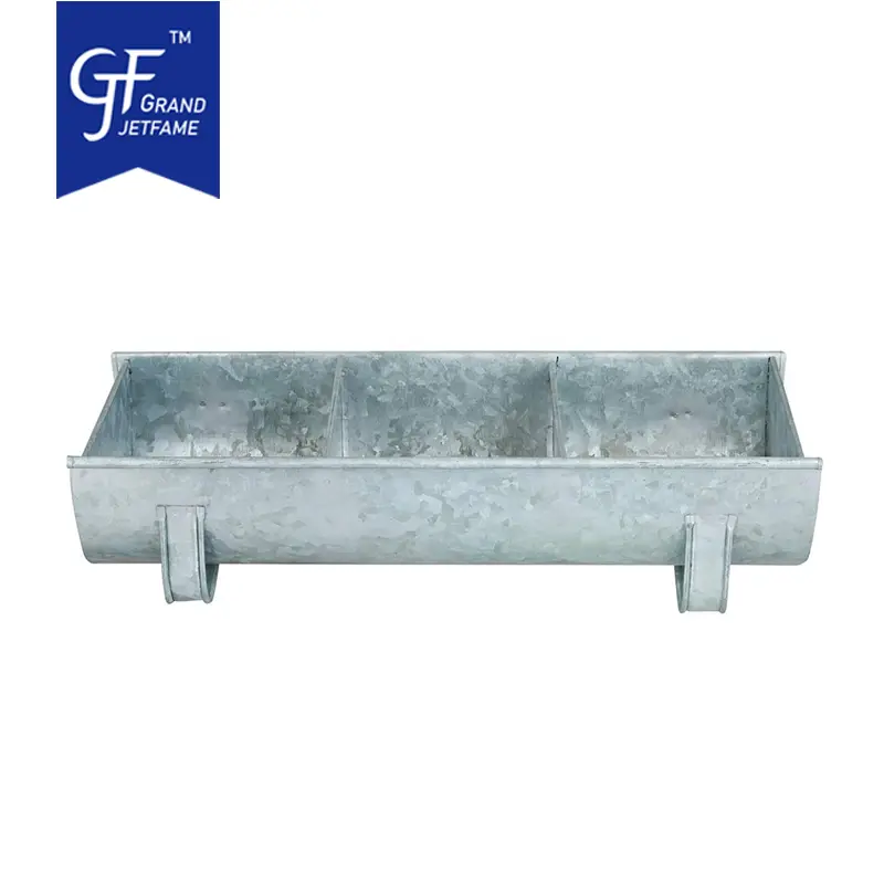 Galvanized Tray Feeder Chicken Animal Feeder In Farm Ground Tabletop Decor Wholesale