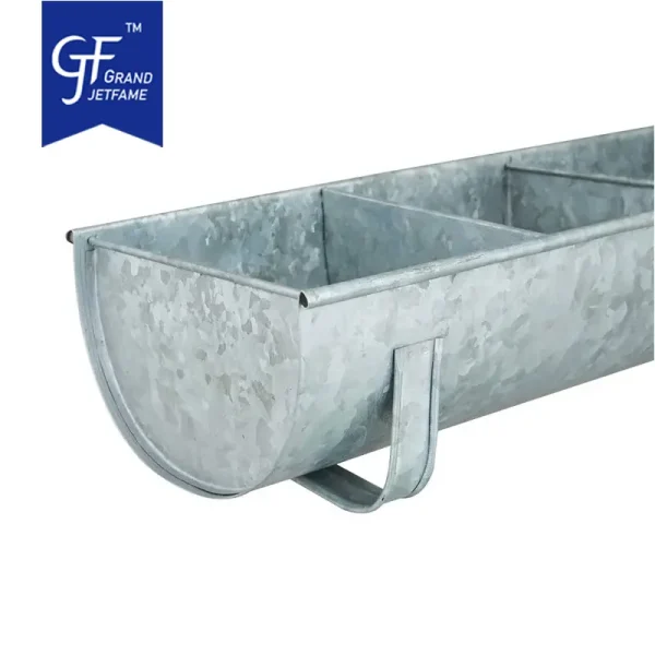 Galvanized Tray Feeder Chicken Animal Feeder In Farm Ground Tabletop Decor Wholesale4