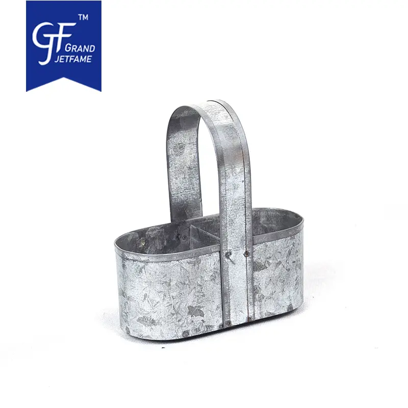 Wholesale Galvanized Salt Pepper Shakers Container With Padded Caddy