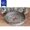 Galvanized Round Serving Tray Christmas2