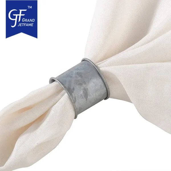 Galvanized Napkin Ring Rustic Design4
