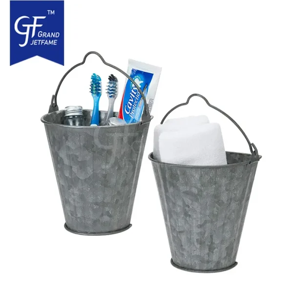 Hanging galvanized Mini Buckets Organizer