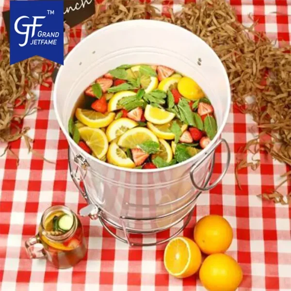 Metal ice buckets Drink dispenser with water-tap indoor and outdoor2