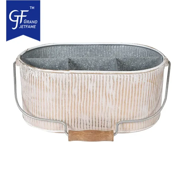 Galvanized kitchen holder Utensil storage Kitchen countertop caddy1