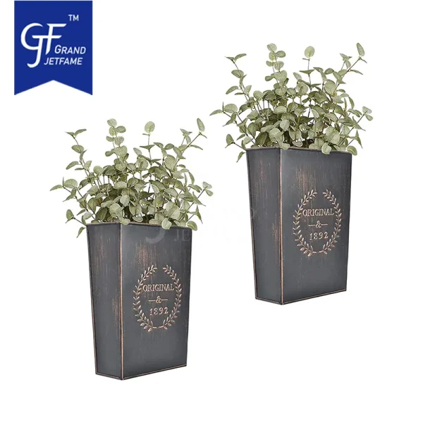 Rustic Metal Wall Planter Home Hanging Wall Vase Pocket for Plants or Flower Indoor or Outdoor Farmhouse Wall Decor3