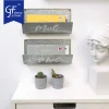 Wall Mounted Galvanized Metal, Brass Trim Mail Sorter Letter Holder Organizers4