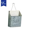 Galvanized hanging plant pot primary color pickling Metal Wall Planters Set of 3 flower bucket