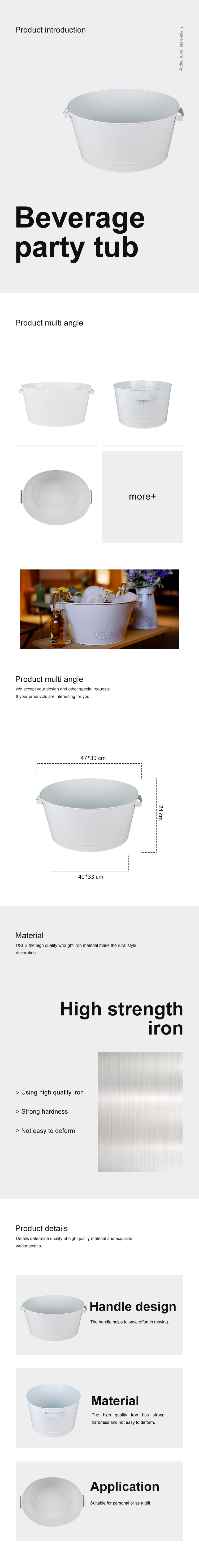 Metal Beverage Tub Ice Bucket Beer Wine Drinks Cooler Party buckets