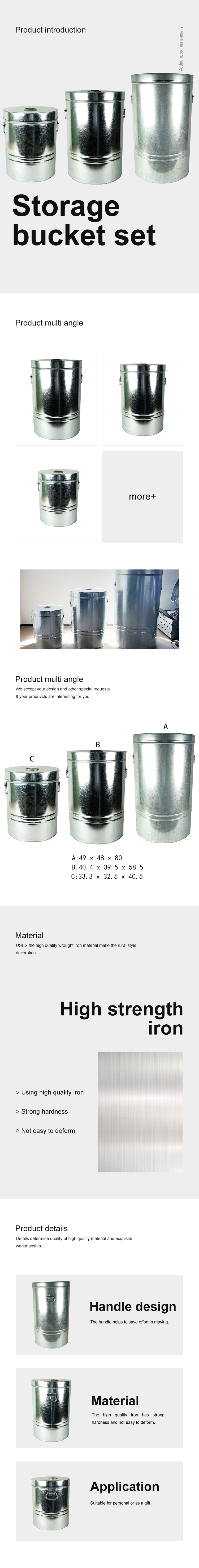 Metal Trash Can set with Lid Recycling Canister Storage Organization Decorative Garbage Can Waste Bin