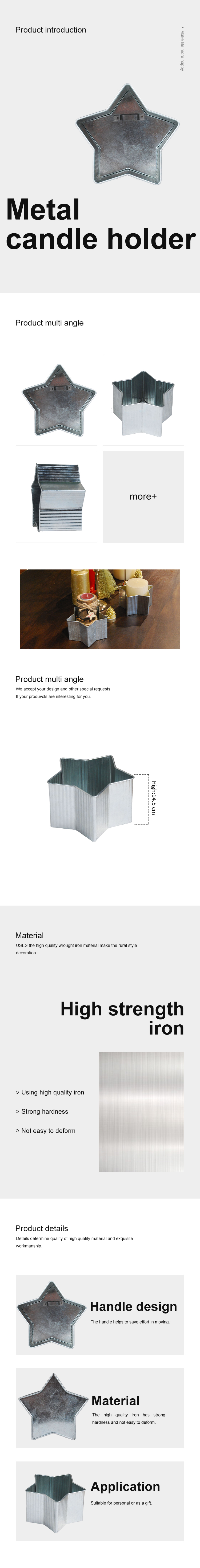 Star Bucket for candle Party Decoration Candle Bucket Candle Holder