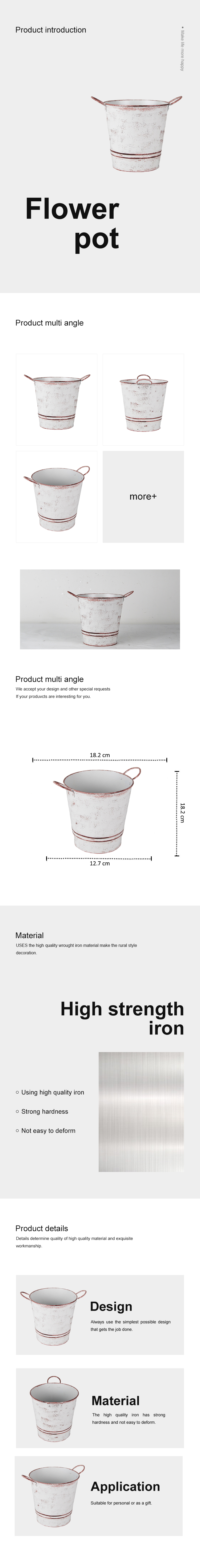 Metal Iron Hanging Flower Pots with Detachable for Balcony Garden Home Decor party