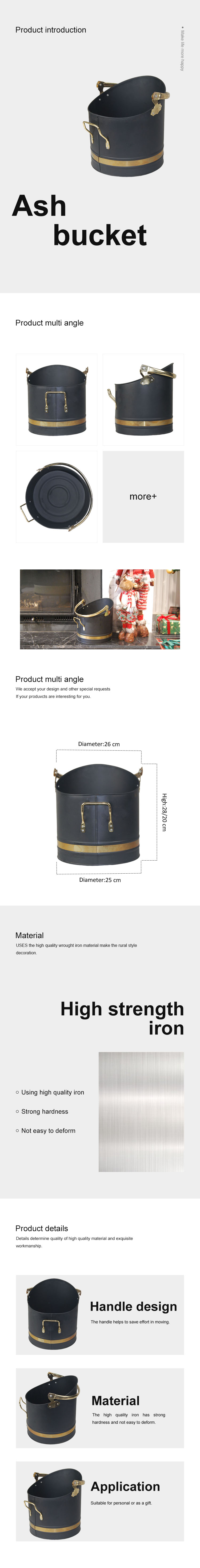 Fireplace Accessories Fireside ash bucket Ash container for home fireplace