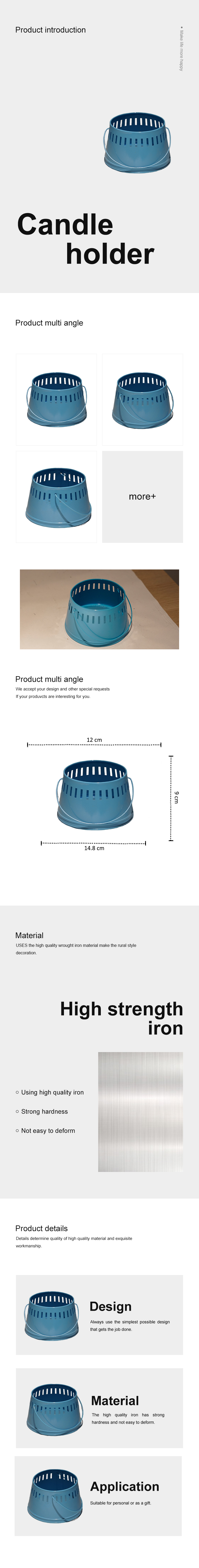 Metal Galvanized Bucket with Handle for Party Decoration Candle Bucket for Indoor and Outdoor use Candle Holder
